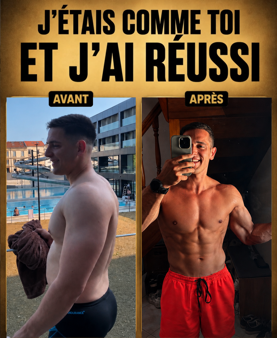 J'étais comme toi et j'ai réussi — transformation avant / après de Lucas Dubos